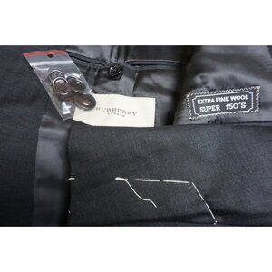Burberry London Charcoal Herringbone 150s 2 Pc Suit Jacket Pants 50R BIG GUY NEW